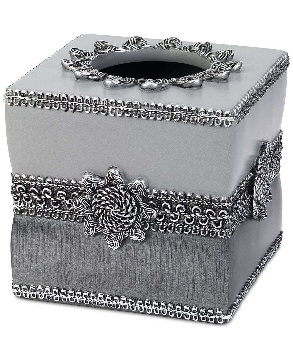 Avanti Braided Medallion Colorblocked Tissue Box Cover