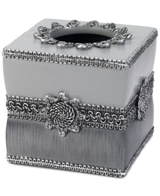 Avanti Braided Medallion Colorblocked Tissue Box Cover