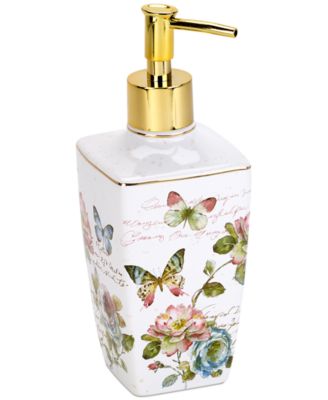 Avanti Butterfly Garden Ceramic Soap/Lotion Dispenser
