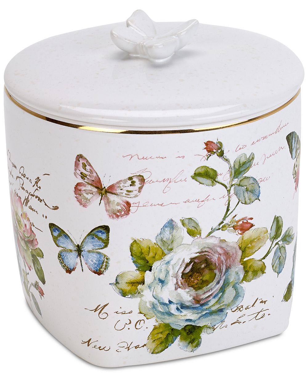 Avanti керамическая банка с крышкой Butterfly Garden