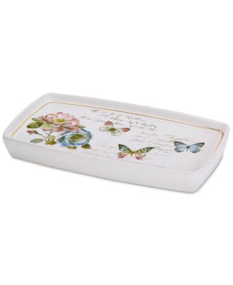 Avanti Butterfly Garden Ceramic Bathroom Tray