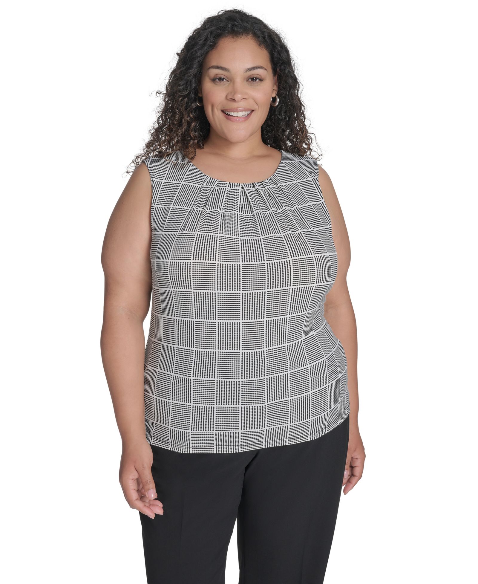 Calvin Klein Plus Size Pleated Top