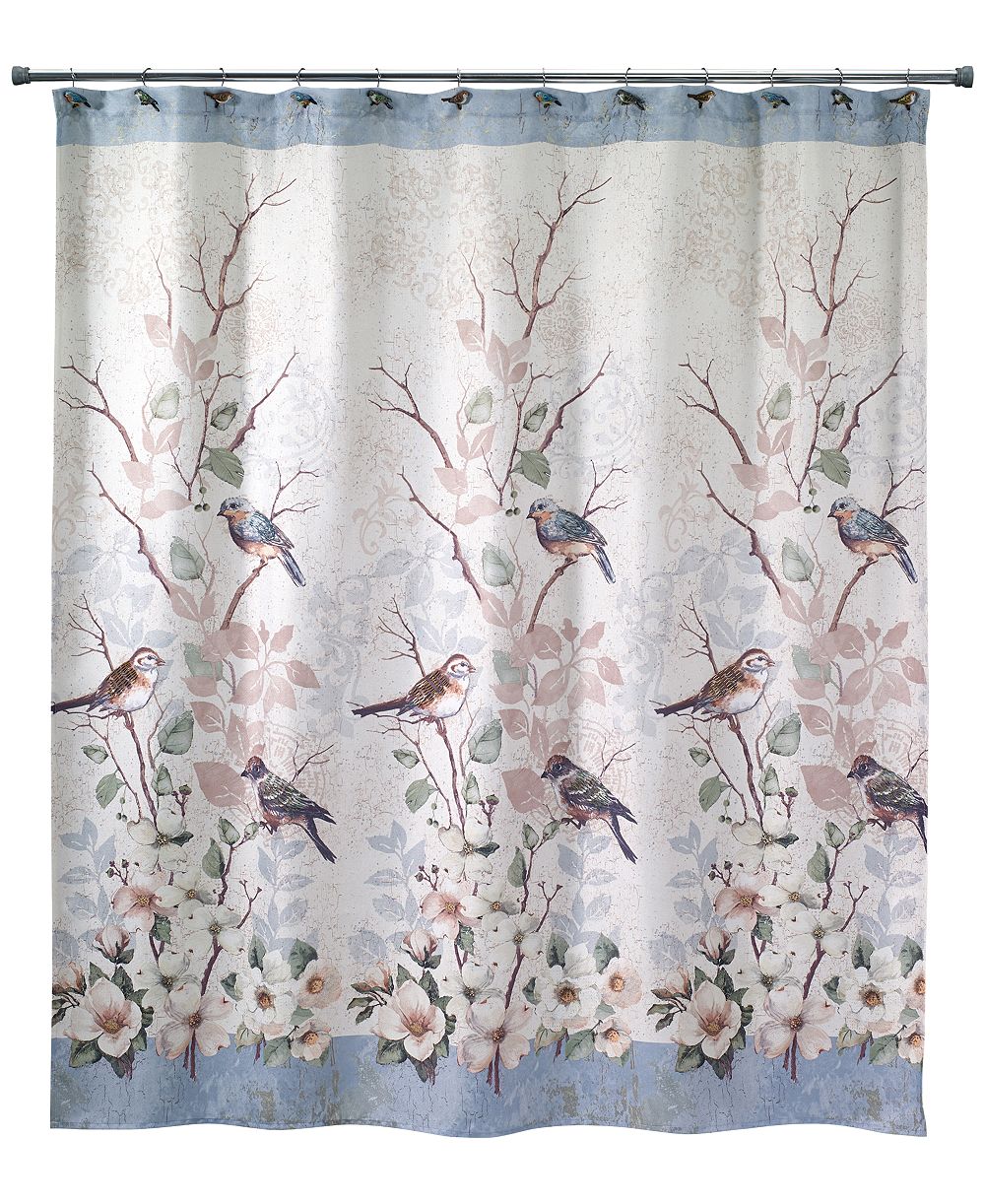 Занавеска для душа Avanti Love Nest Bird Motif Printed 72" x 72"