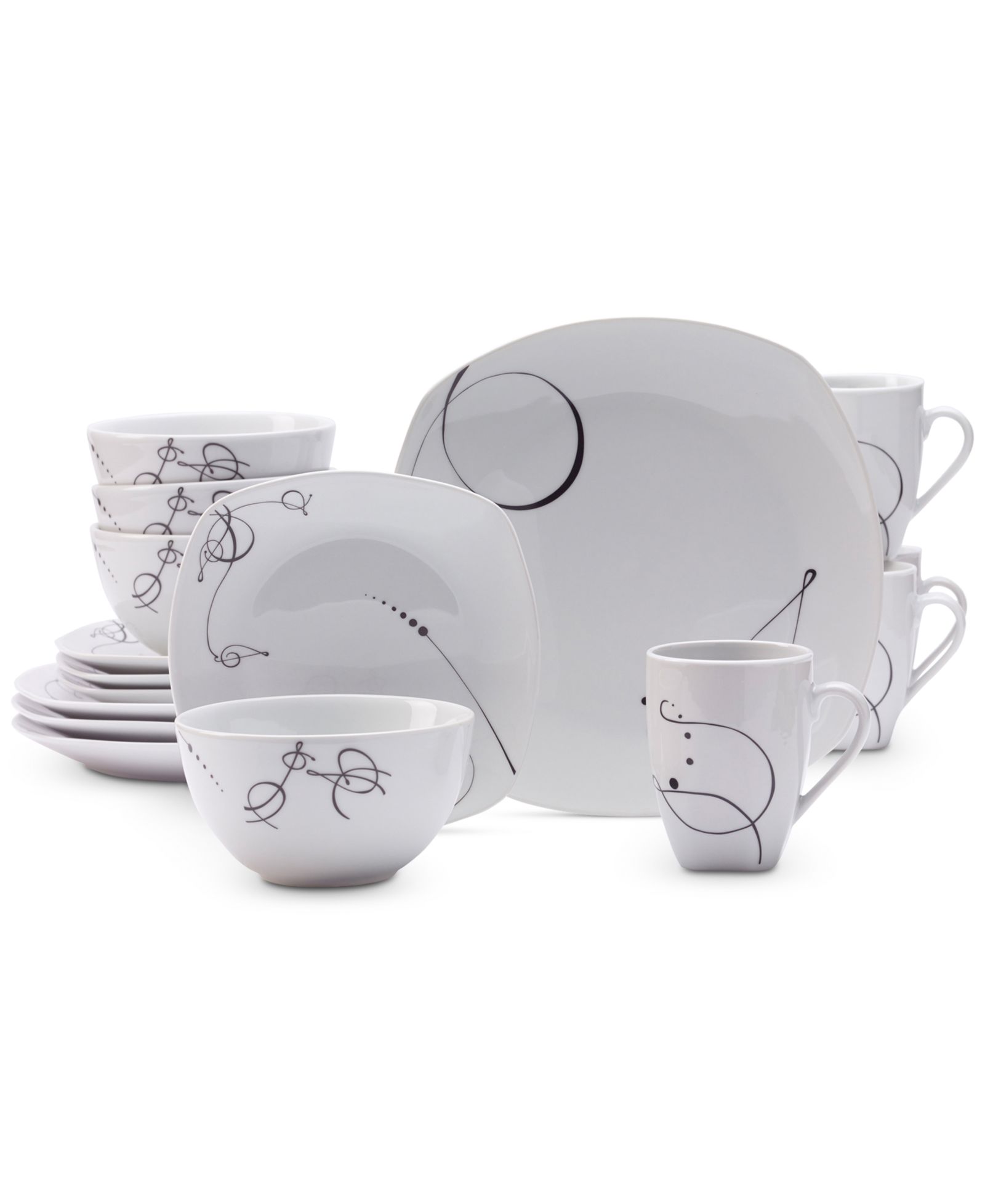 Tabletops Unlimited Pescara 16 Pc. Dinnerware Set, Service For 4