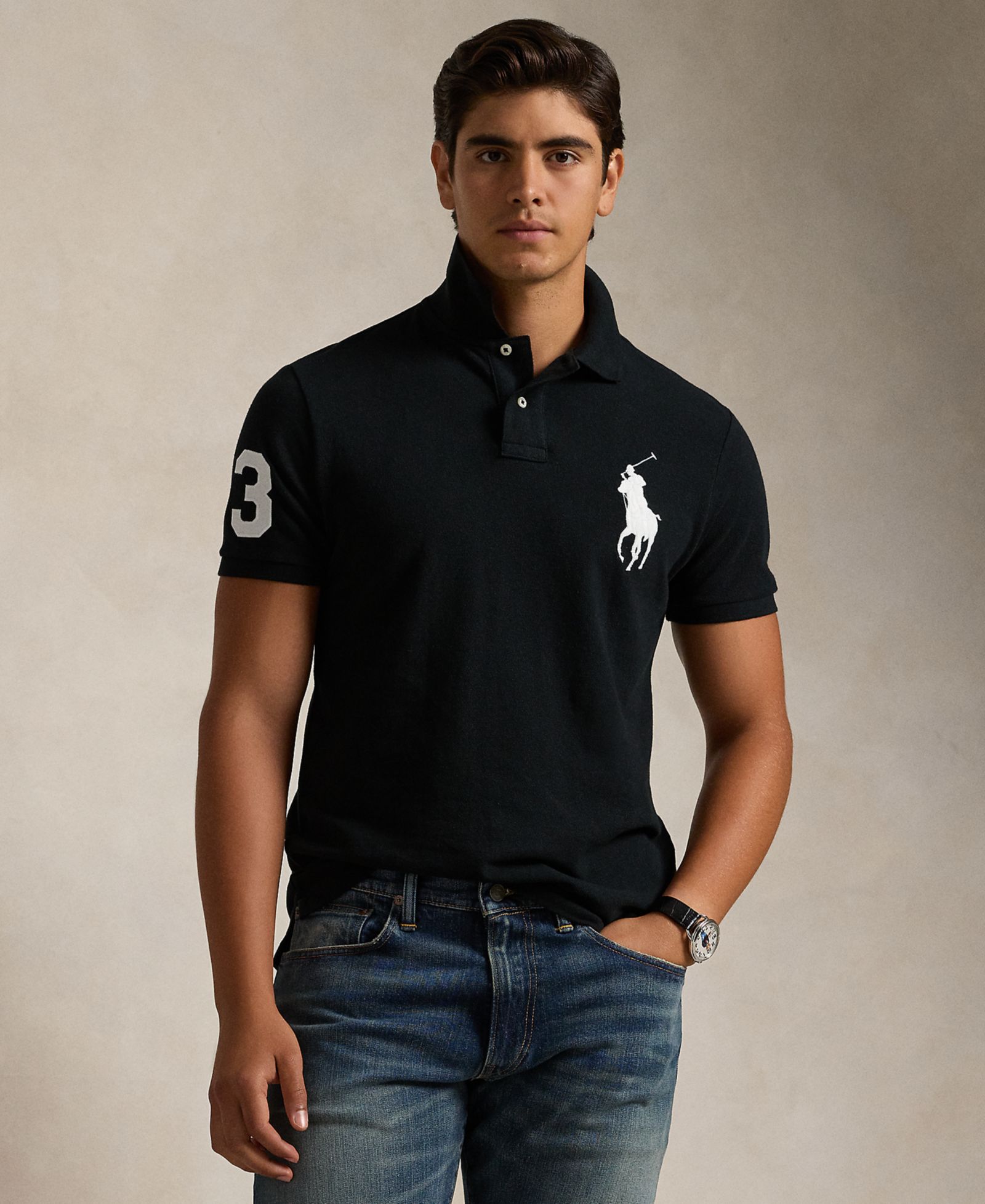 Polo Ralph Lauren Men's Big Pony Custom Slim-Fit Mesh Polo Shirt