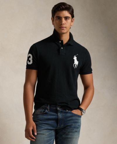 Polo Ralph Lauren Мужская рубашка Polo Ralph Lauren Men's Big Pony Custom Slim-Fit Mesh Polo Shirt