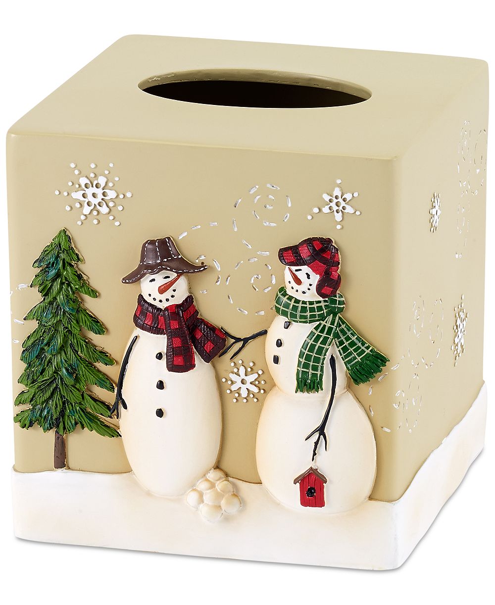 Avanti декоративная коробка для салфеток Holiday Resin Snowman Gathering