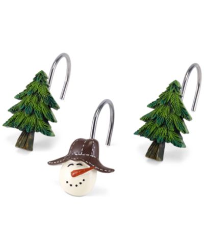 Крючки для душевой шторы Avanti Snowman Gathering Holiday 12-Pc.