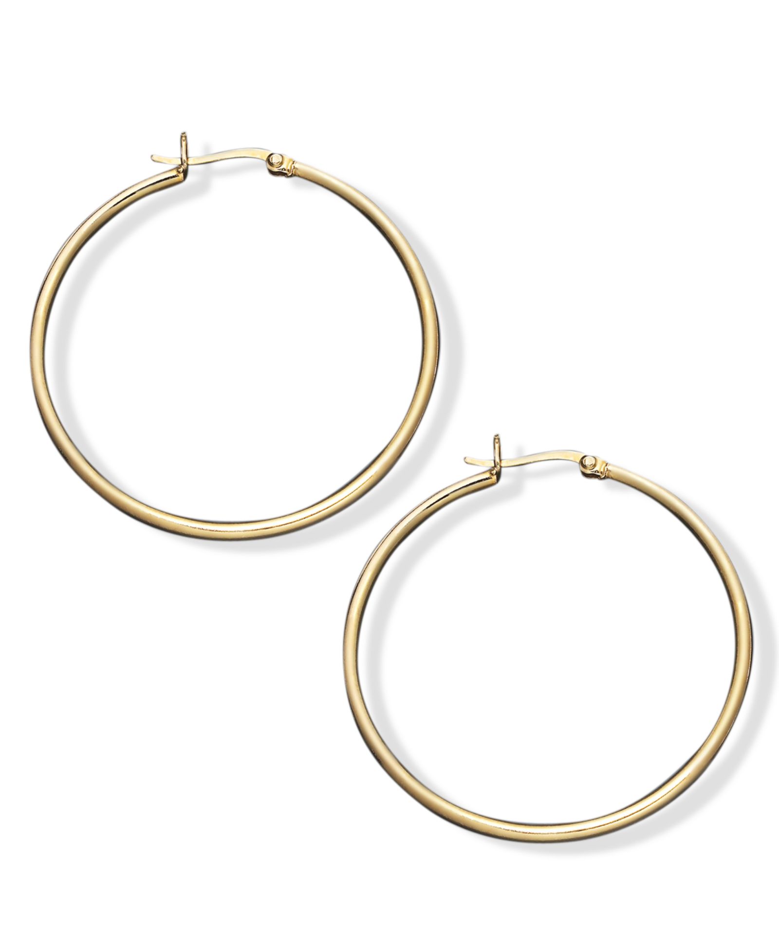 Серьги-кольца Giani Bernini, золото 18k поверх серебра, 1.5"
