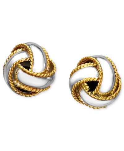 Giani Bernini 18K Gold over Sterling Silver Earrings, Love Knot Stud Earrings