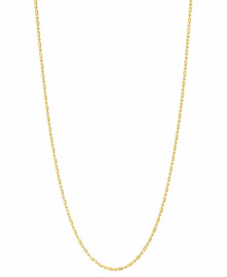 14k Gold Necklace, 18" Dot Dash Chain (1mm)