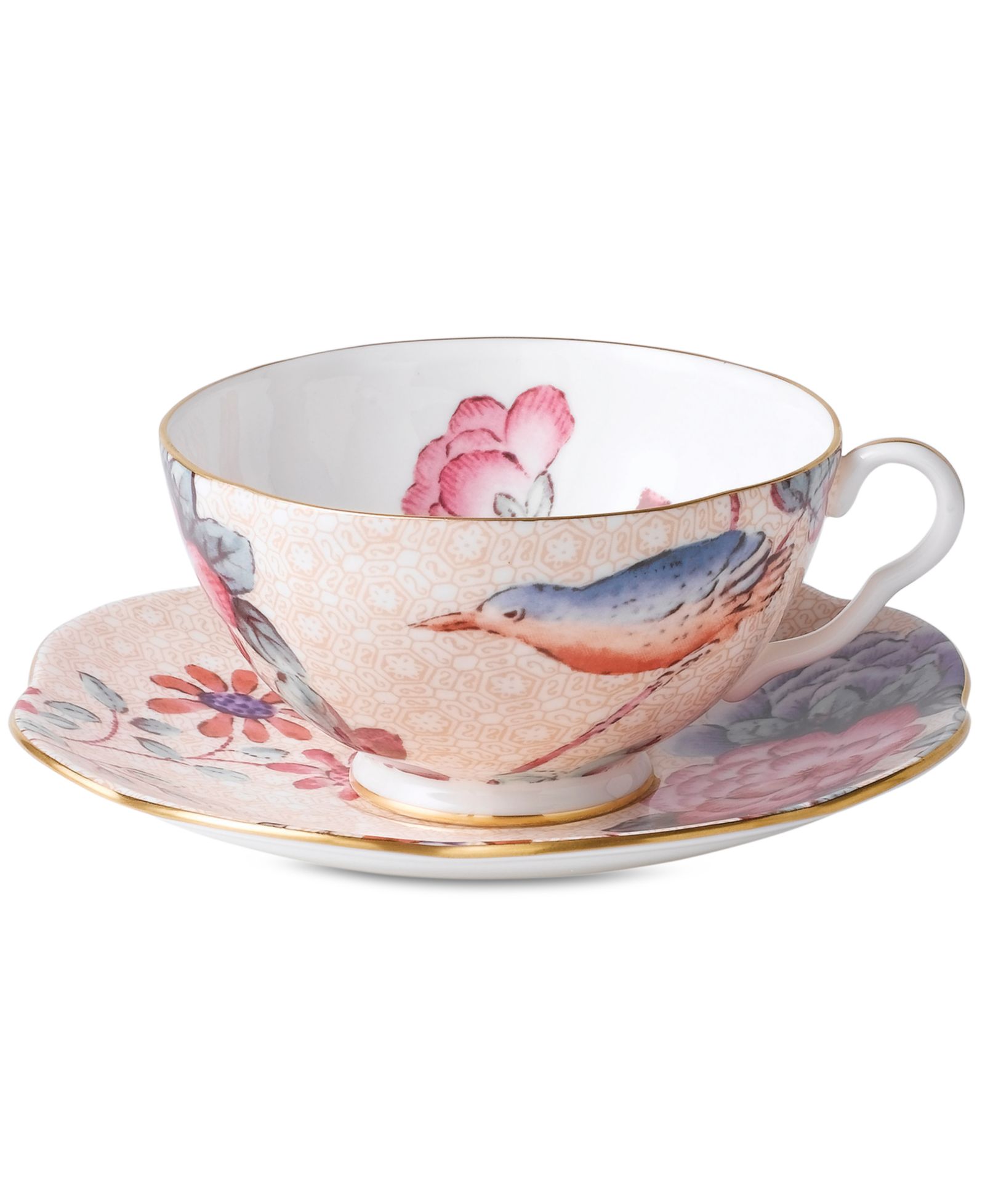 Чайная пара Wedgwood Peach Cuckoo с блюдцем