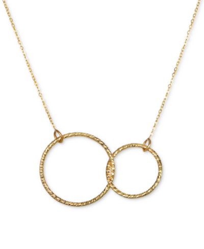 Подвеска Macy's Interlocking Circle Pendant in 10k Gold