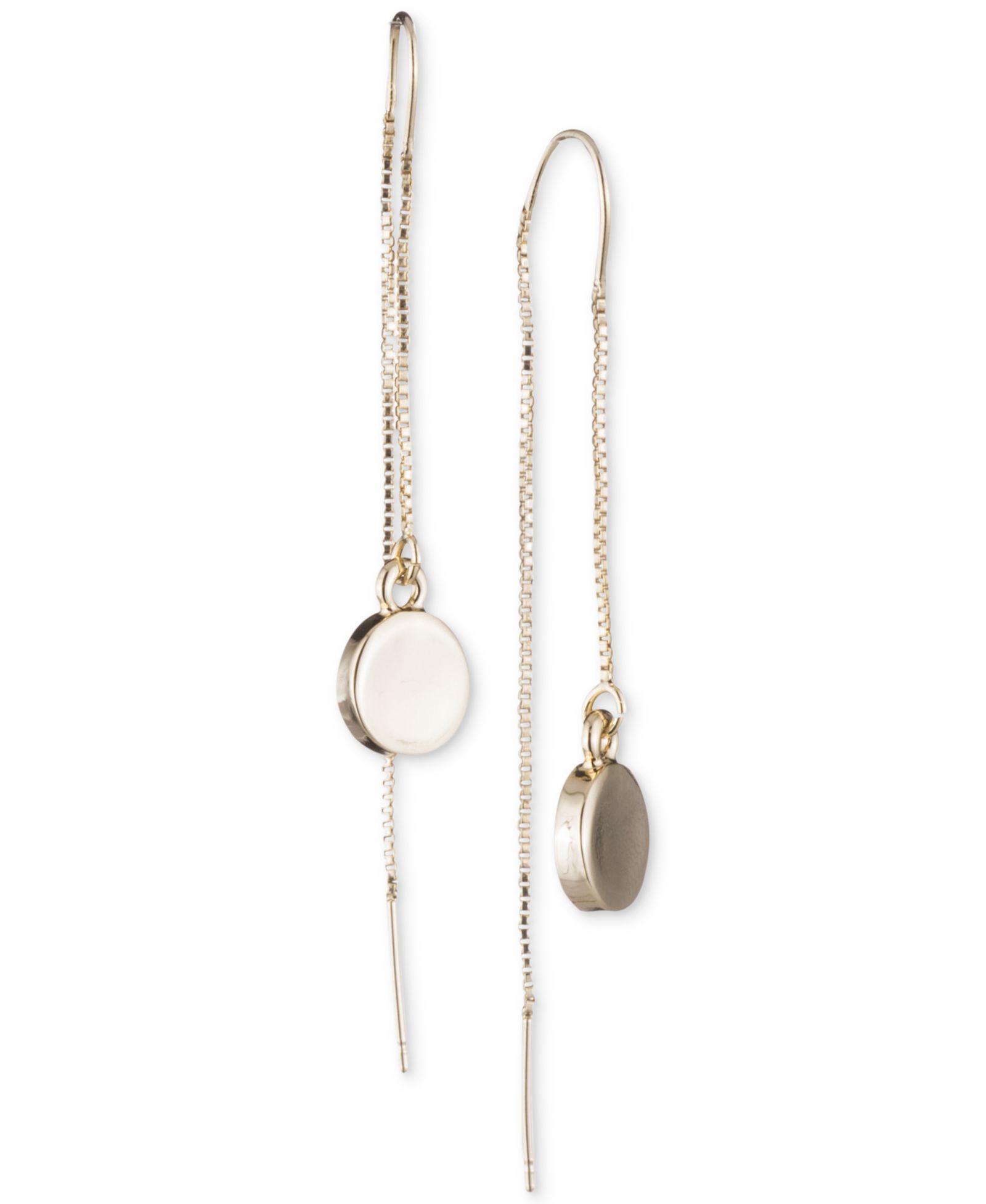 Серьги-протяжки DKNY Gold-Tone Disc Threader