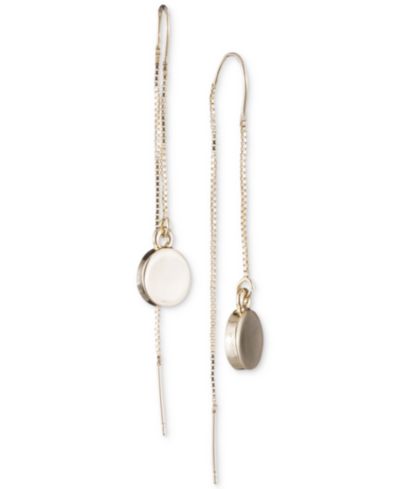 DKNY Gold-Tone Disc Threader Earrings