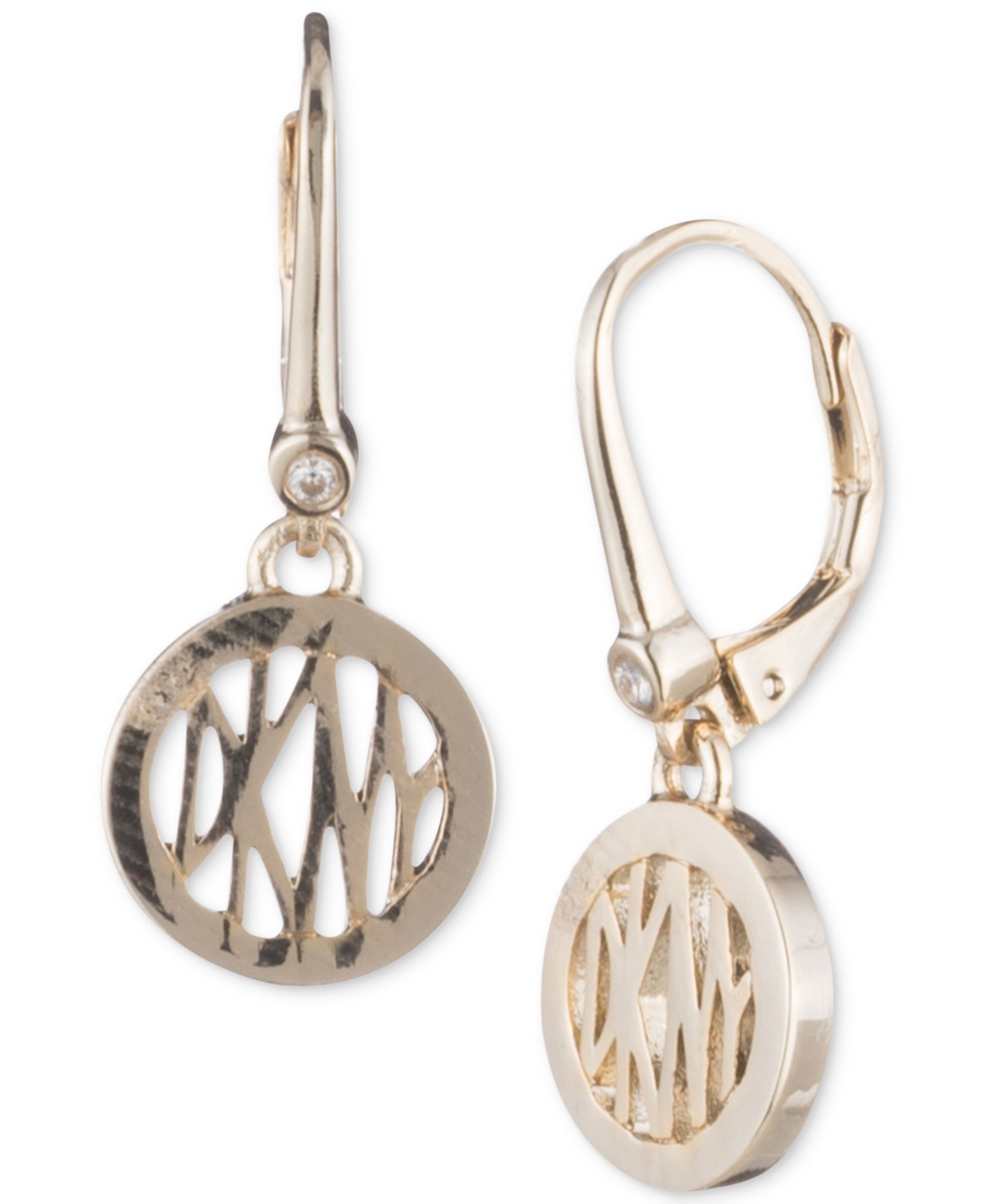 DKNY Logo Circle Drop Earrings