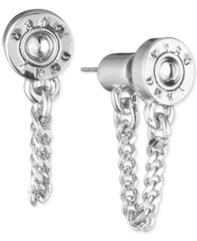 Серьги DKNY Logo Rivet Chain Front & Back