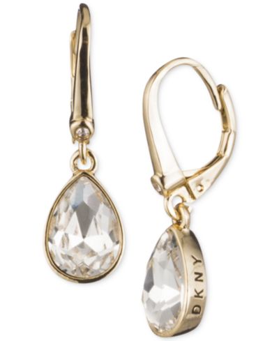 Серьги DKNY Crystal Logo Teardrop Drop