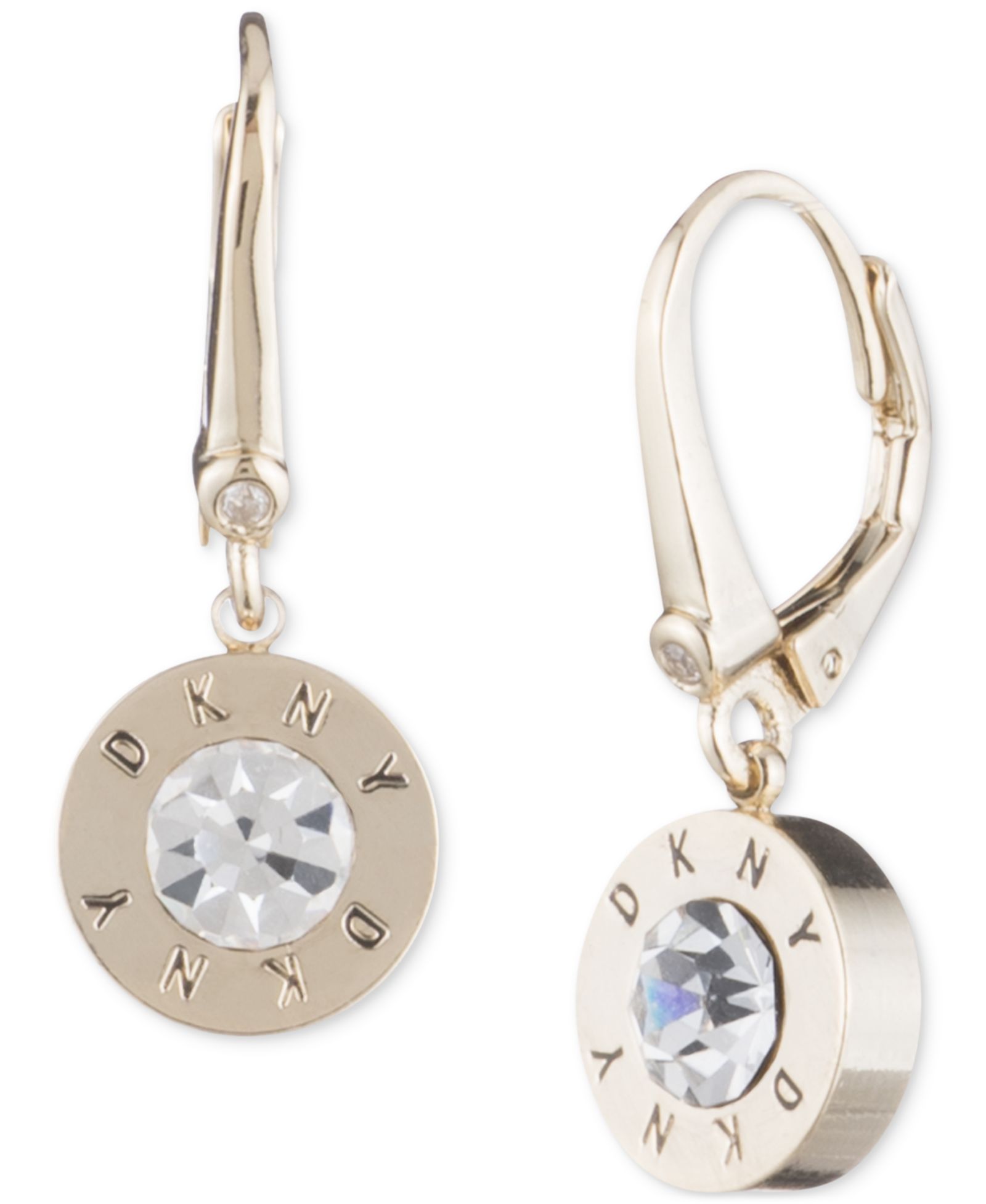 DKNY Crystal Logo Drop Earrings