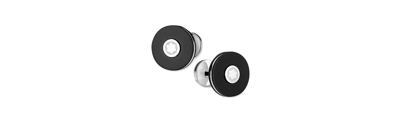 Montblanc Men's Pix Stainless Steel & Black Resin Cuff Links