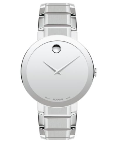 Мужские часы Movado Swiss Sapphire Stainless Steel Bracelet 39mm