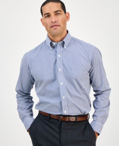 Club Room Men's Regular Fit Mini Gingham Dress Shirt, Created for Macy's