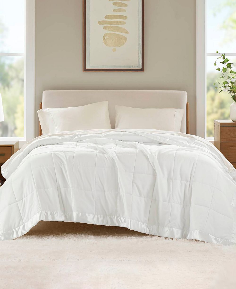 Madison Park Windom Lightweight Down Alternative Satin Trim Blanket, Twin