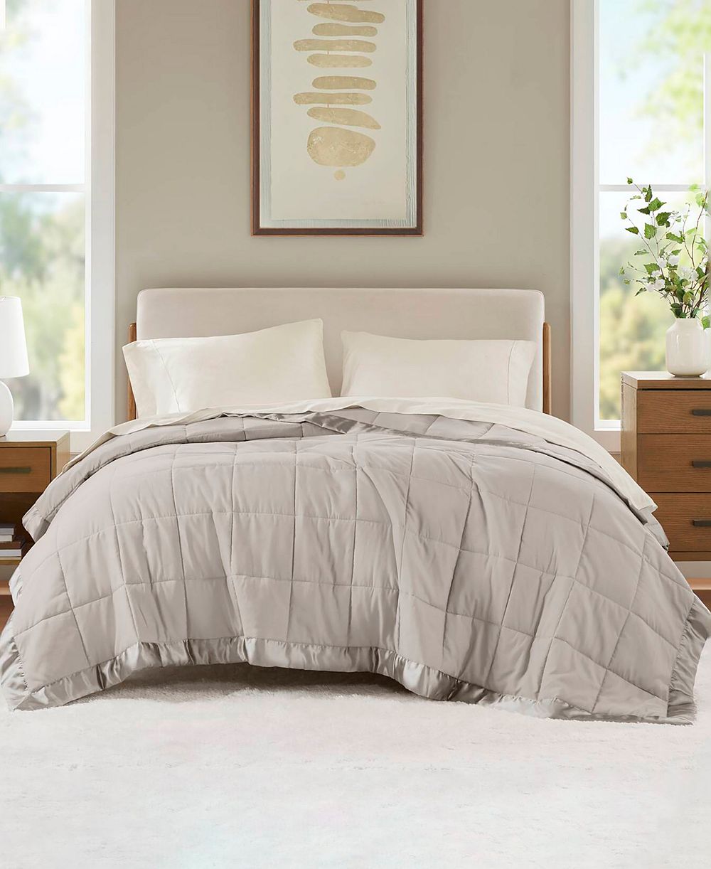 Madison Park Windom Lightweight Down Alternative Satin Trim Blanket, King