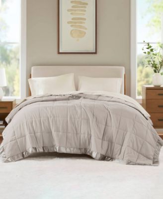 Madison Park Windom Lightweight Down Alternative Satin Trim Blanket, King