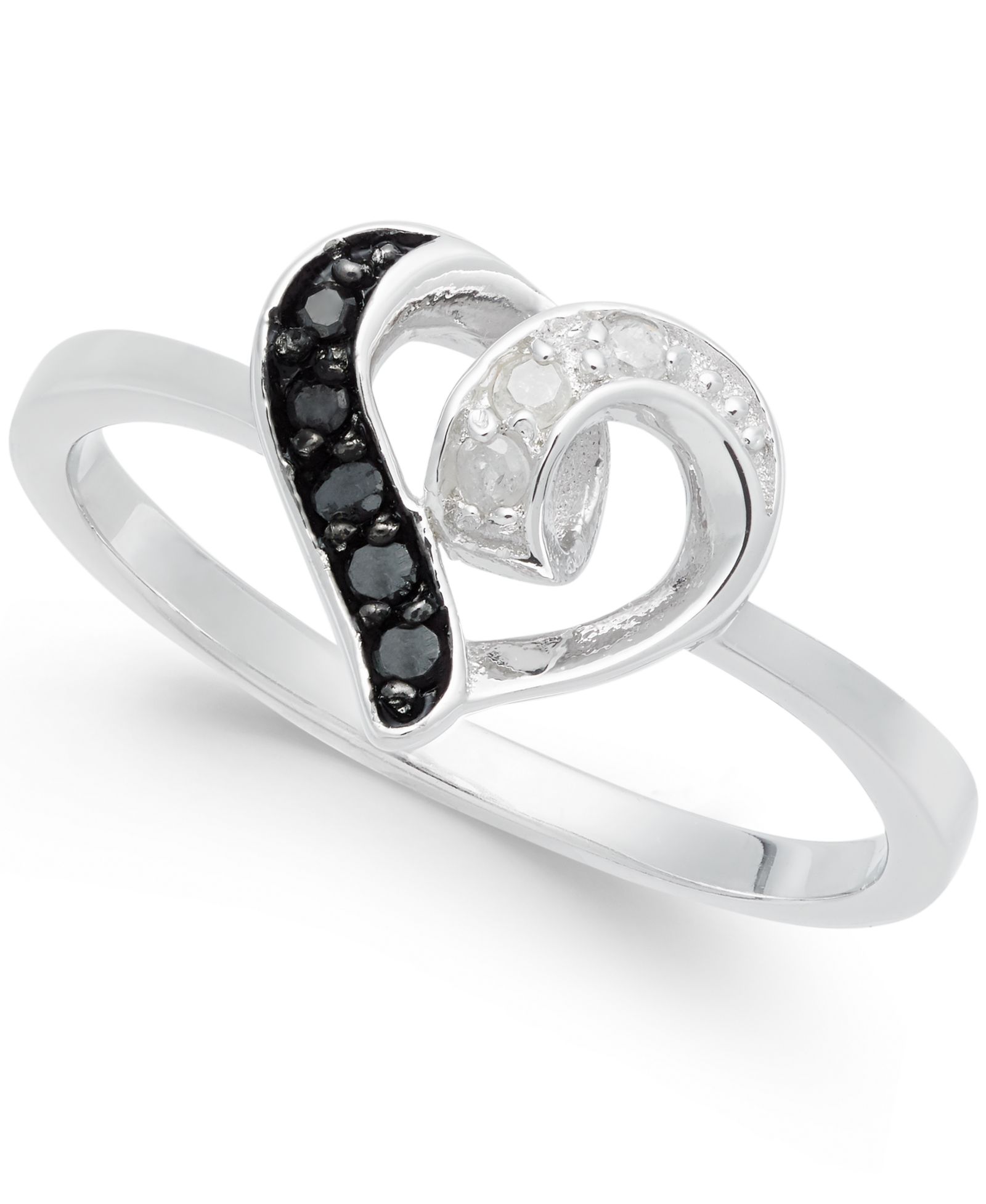 Diamond Heart Ring (1/10 ct. t.w.) in Sterling Silver
