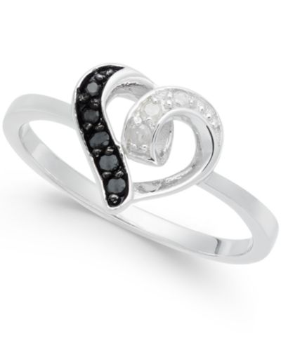 Кольцо с бриллиантом Diamond Heart в Sterling Silver (1/10 ct. t.w.)