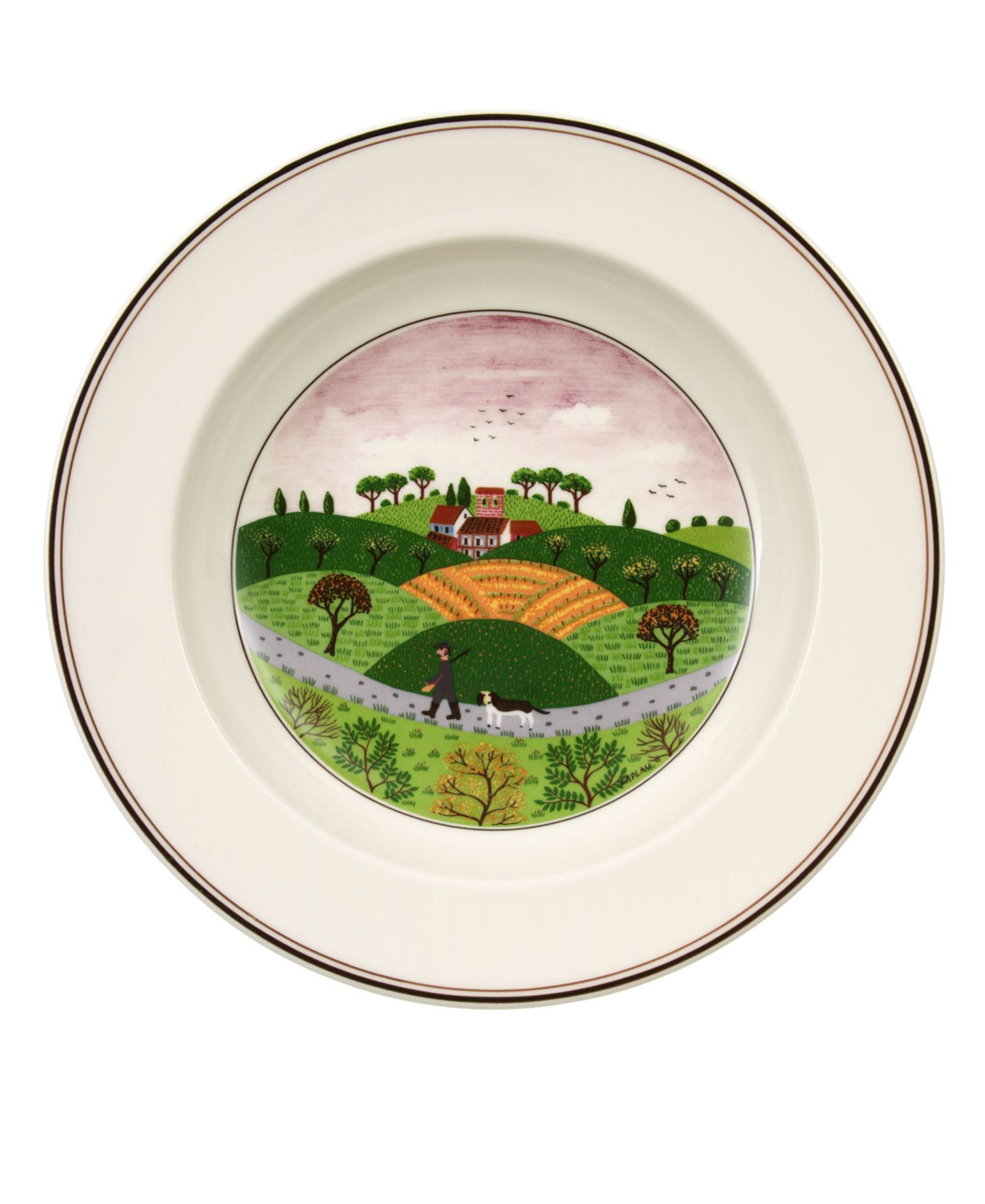 Villeroy & Boch Design Naif супница Rim Soup Bowl Hunter & Dog
