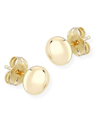 Серьги-гвоздики Flat Ball 14k желтое, белое или розовое золото (5mm)