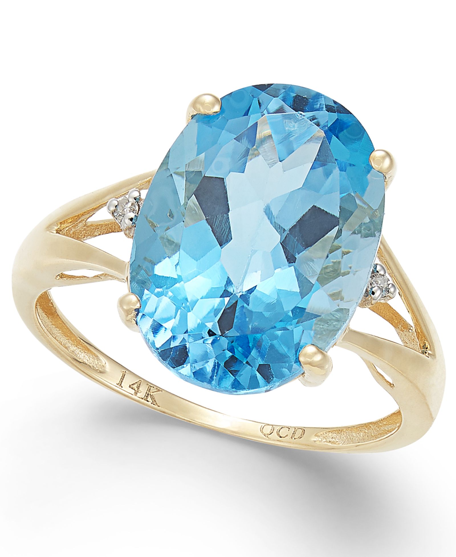 Аметист и бриллианты овальное кольцо в 14k Gold