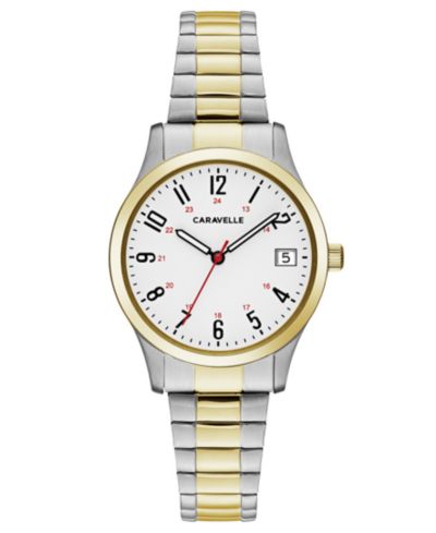 Женские двухцветные наручные часы Caravelle из нержавеющей стали 30mm