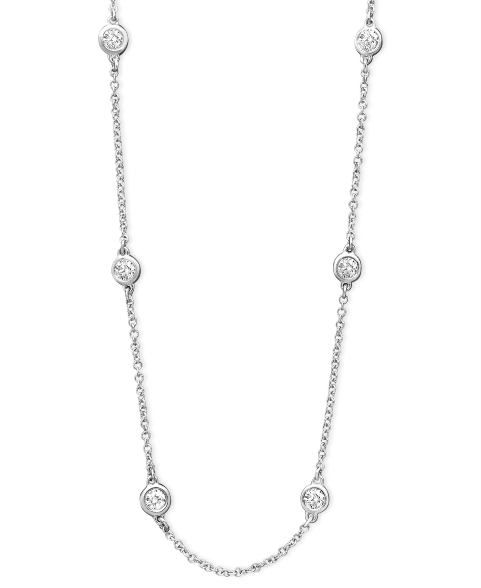 Ожерелье EFFY® Diamond Seven Station, 16-18" (1/2 ct. t.w.), белое, желтое или розовое золото 14k