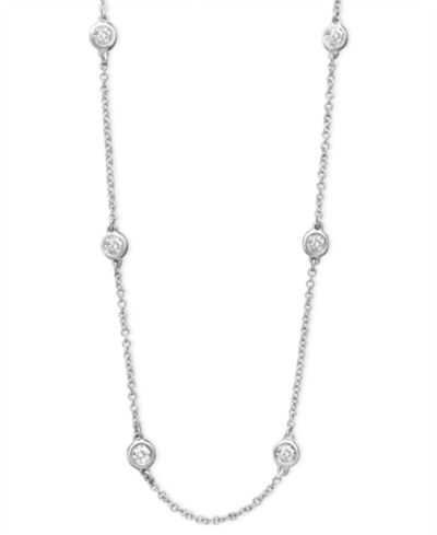 Ожерелье EFFY® Diamond Seven Station, 16-18" (1/2 ct. t.w.), белое, желтое или розовое золото 14k
