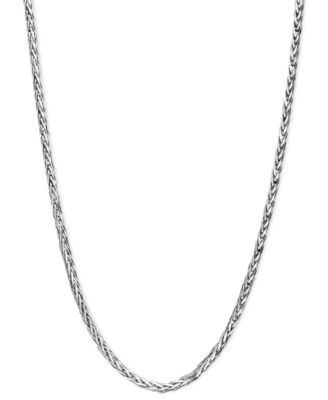 Ожерелье из белого золота 14k, цепь Wheat 16" (9/10mm)
