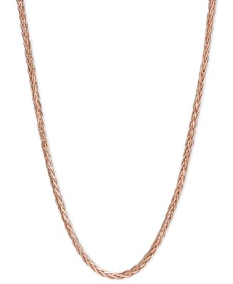 Ожерелье 14k Rose Gold, 16" Diamond Cut Wheat Chain (9/10mm)