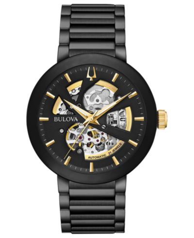 Мужские часы Bulova Men's Futuro Black Stainless Steel Bracelet, 42mm
