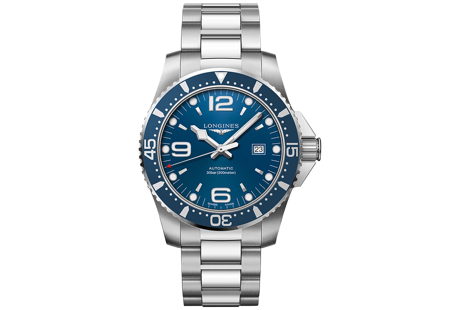 Longines Men's Swiss Automatic HydroConquest Stainless Steel Bracelet Watch 44mm