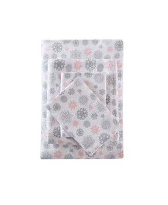Pink, Gray Snowflakes