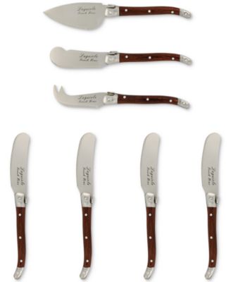 French Home Laguiole Pakkawood Cheese Knife & Spreader Set 7 Piece.