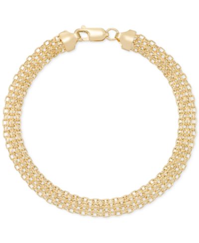 Italian Gold Bombay Bismark Chain Bracelet in 14k Gold