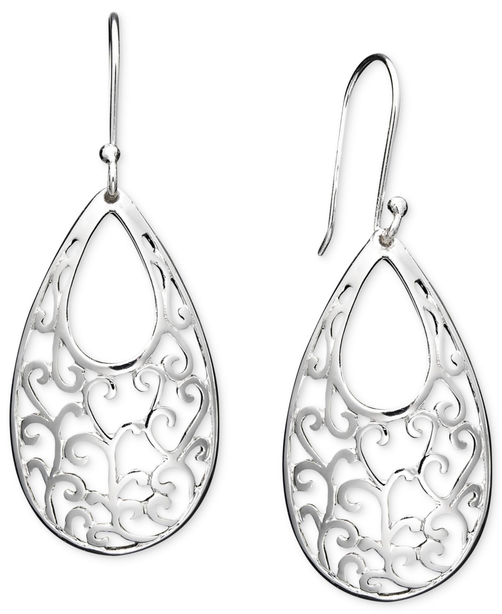 Серьги Giani Bernini Open Filigree Drop из стерлингового серебра