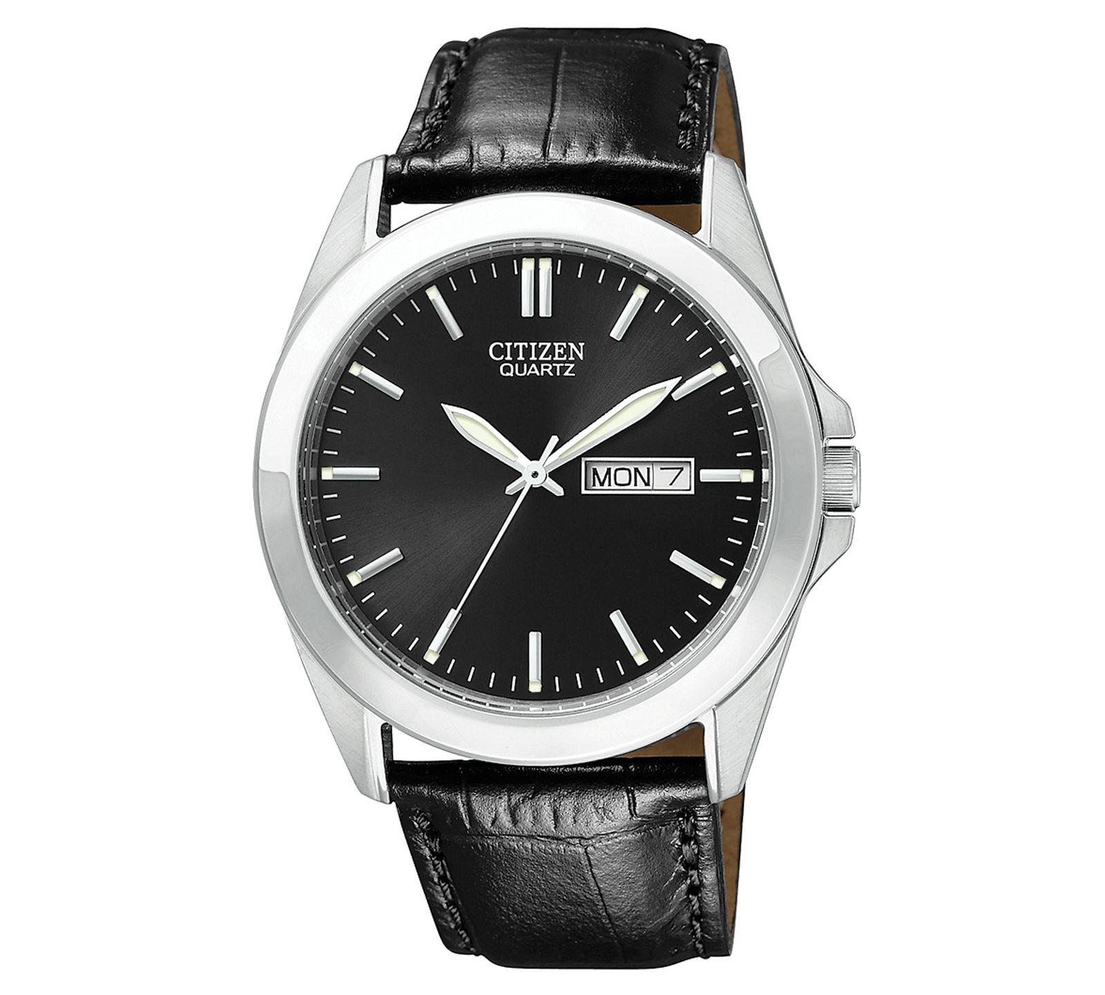 Мужские часы Citizen с кожаным ремешком с тиснением под крокодила, 41mm BF0580-06E