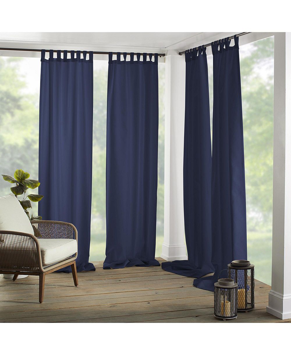 Elrene Home Fashions Matine Solid Tab Top Indoor/Outdoor Window Curtain