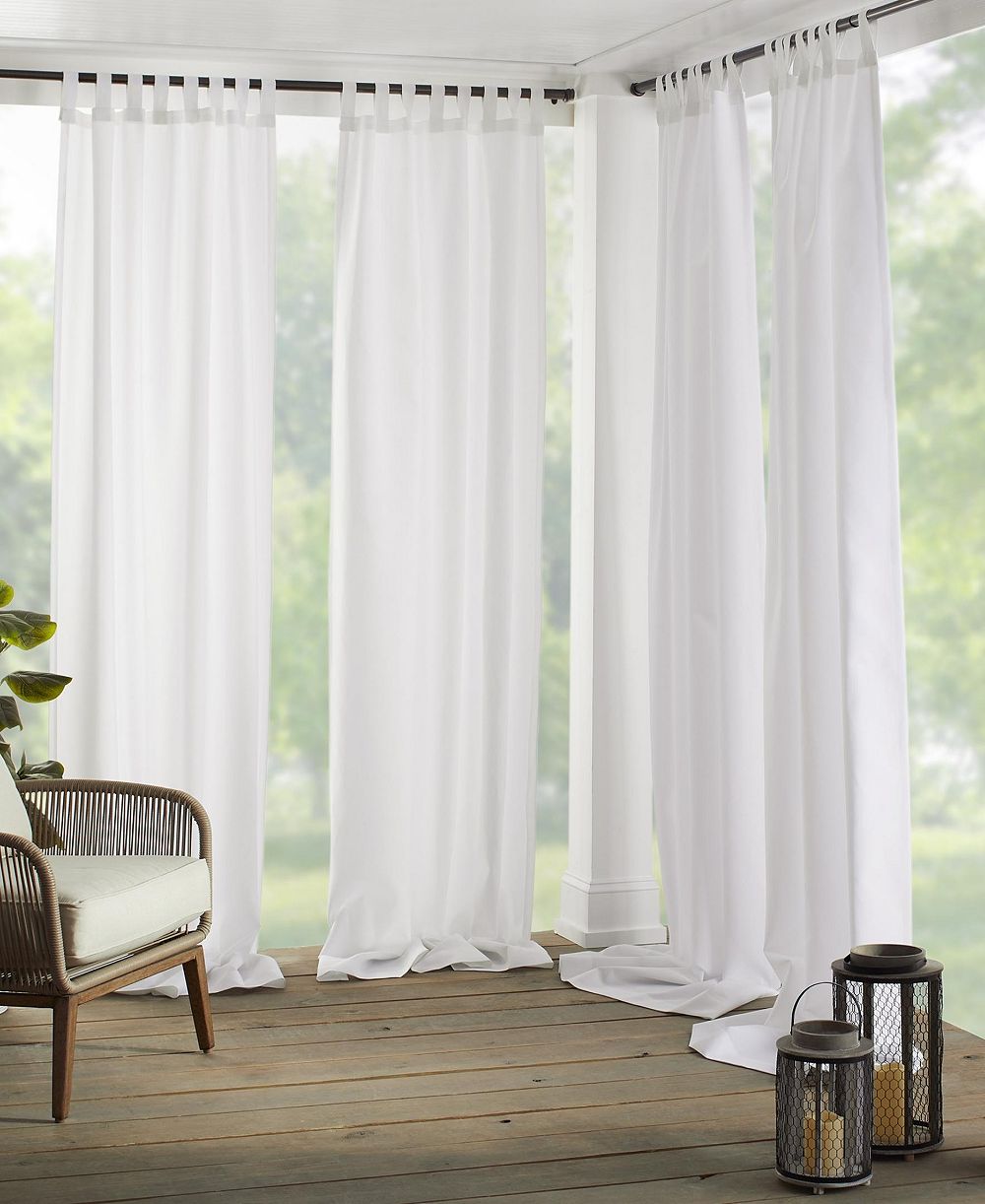 Elrene Home Fashions Matine Solid Tab Top Indoor/Outdoor Window Curtain
