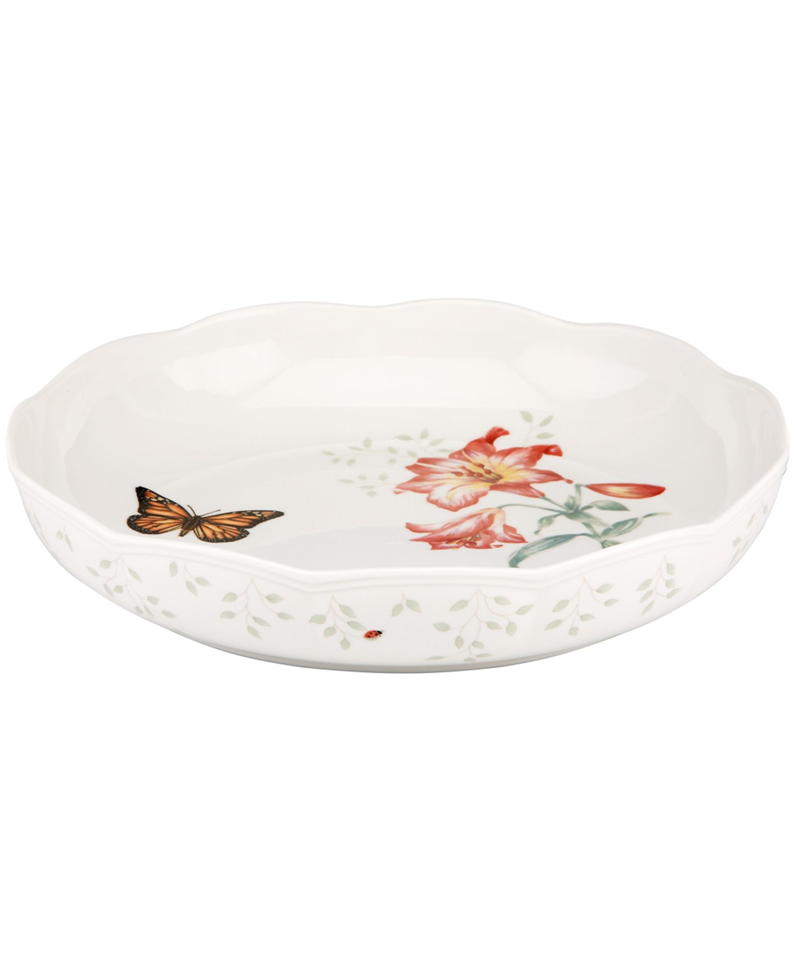 Низкая сервировочная чаша Lenox Butterfly Meadow Scalloped