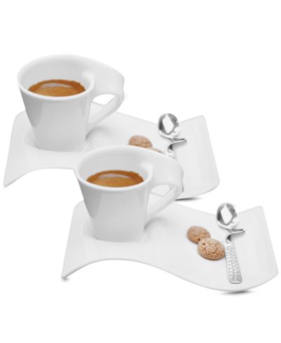 Villeroy & Boch New Wave Caffè Espresso Cups & Saucers, Service for 2